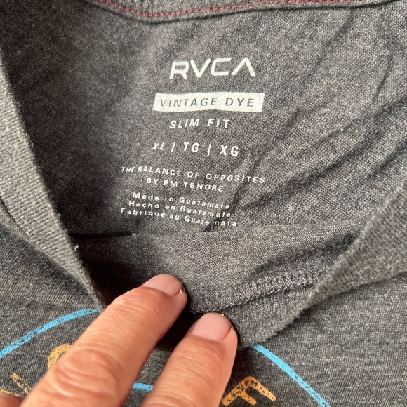 RVCA Vintage Dye Slim Fit T Shirt Large - Picture 3 of 8